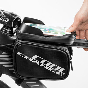 CoolChange 방수 카본디자인 자전거 더블스마트폰가방